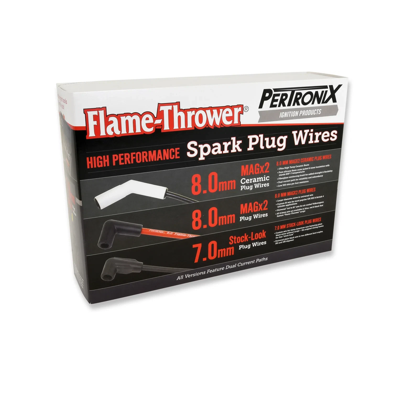 Spark Plug Wire Set for Universal Black 8mm 7mm PerTronix 708190
